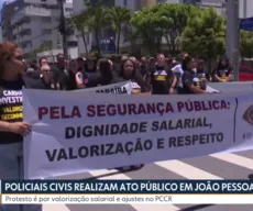 Agentes da Polícia Civil fazem novo protesto em João Pessoa
