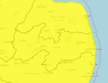 Vendaval: Inmet emite alerta para todas as cidades da Paraíba