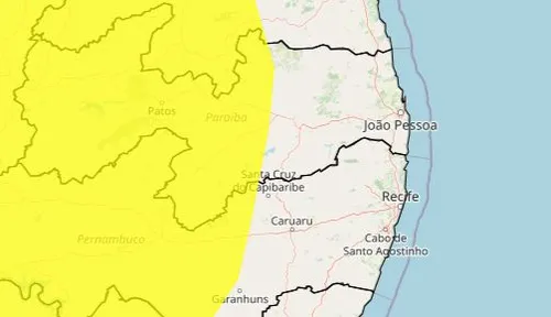 
				
					Inmet emite alerta de perigo potencial de baixa umidade do ar para 130 cidades da PB
				
				