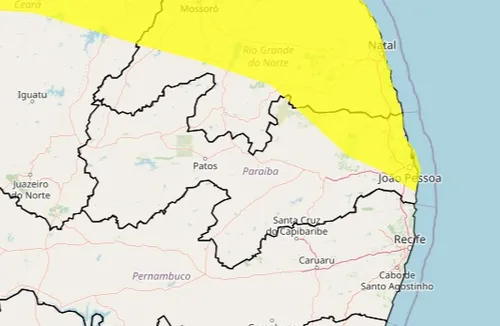 
				
					João Pessoa e mais 59 cidades da Paraíba estão sob alerta de chuvas intensas
				
				