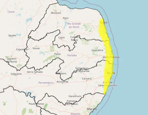 
					Chuvas intensas: Inmet mantém alerta amarelo para 18 cidades do litoral da Paraíba
				
				