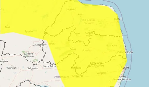 
					Inmet alerta para chuvas intensas em quase todas as cidades da Paraíba

				