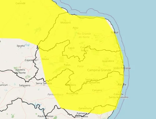 
					Inmet renova dois alertas de chuvas intensas para cidades da Paraíba; veja lista
				
				