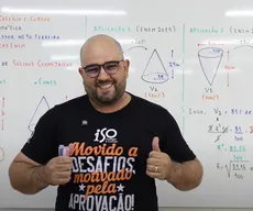 Videoaula de matemática explica como resolver questões sobre volume de cilindros e cones