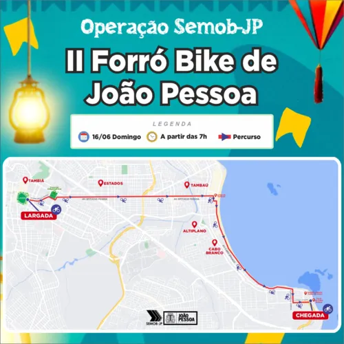 
				
					Forró Bike: João Pessoa recebe 3ª edição do evento beneficente neste domingo
				
				