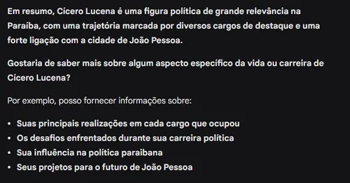 
				
					IA do Google não cumpre promessa e traz informações sobre candidatos à Prefeitura de João Pessoa
				
				