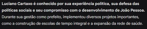 
				
					IA do Google não cumpre promessa e traz informações sobre candidatos à Prefeitura de João Pessoa
				
				