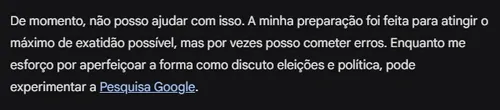 
				
					IA do Google não cumpre promessa e traz informações sobre candidatos à Prefeitura de João Pessoa
				
				