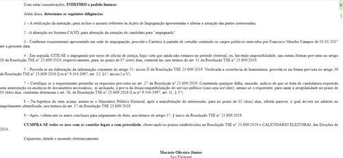 
				
					Juiz nega pedido para impedir uso de recursos e propaganda eleitoral de Chico Mendes
				
				