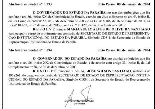 
				
					Santiago volta para Câmara e Raniery deve se dedicar à eleição em Guarabira
				
				