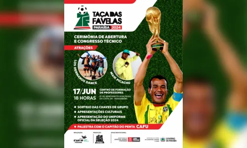 
				
					Congresso técnico da Taça das Favelas Paraíba 2024 acontece em João Pessoa com a presença de Cafu
				
				