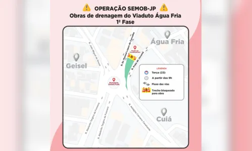 
				
					Interdição no trecho entre os bairros José Américo e Água Fria altera trânsito em João Pessoa
				
				