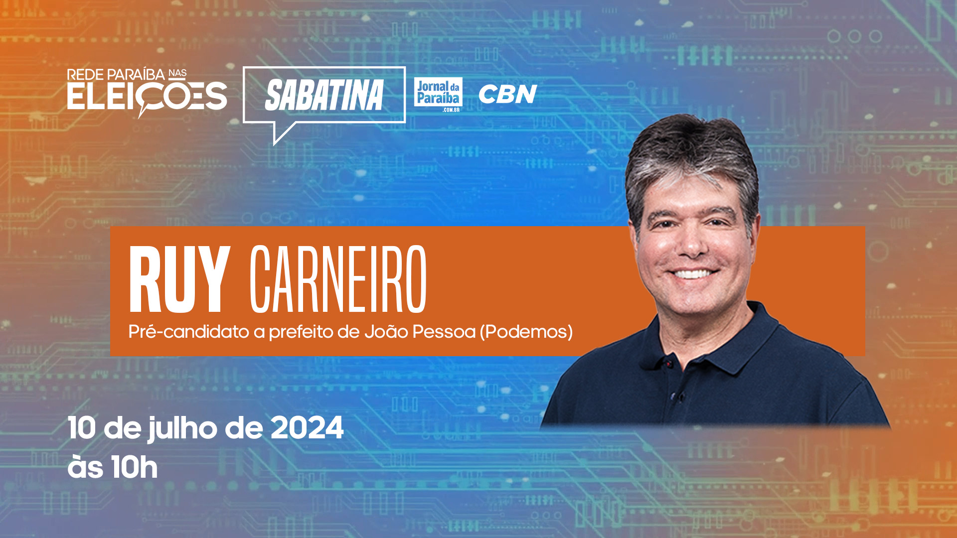 Ruy Carneiro é entrevistado na Sabatina Jornal da Paraíba CBN nesta quarta-feira (10)