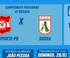 Auto Esporte-PB x Sousa pelo Campeonato Paraibano 2025: assine e assista ao vivo