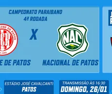 Esporte de Patos x Nacional de Patos pelo Campeonato Paraibano 2025: assine e assista ao vivo