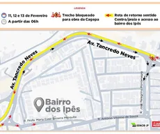 Obra interdita retorno da Avenida Tancredo Neves, em João Pessoa, a partir desta terça-feira (11)