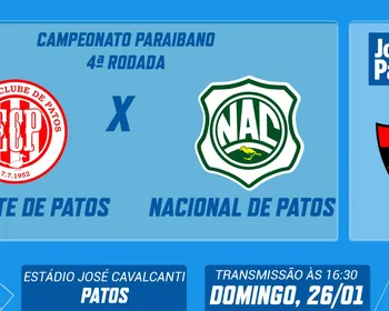 Esporte de Patos x Nacional de Patos pelo Campeonato Paraibano 2025: assine e assista ao vivo