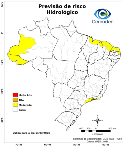 
				
					Aesa e Cemaden alertam para risco de chuvas e inundações na Paraíba
				
				