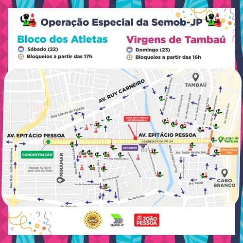 
				
					Carnaval 2025: como será o bloqueio na Avenida Epitácio Pessoa neste fim de semana
				
				