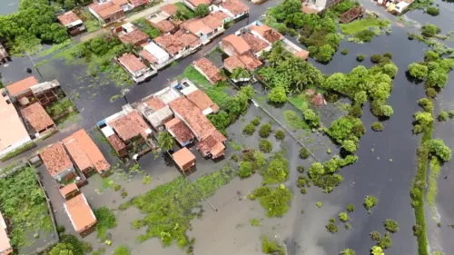 
				
					Chuva intensa causa transbordamento de rio e alaga cerca de 200 casas em Baía da Traição
				
				