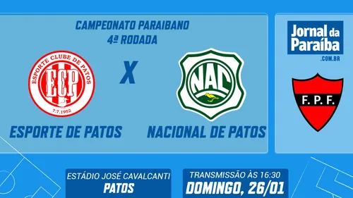
				
					Esporte de Patos x Nacional de Patos pelo Campeonato Paraibano 2025: assine e assista ao vivo
				
				