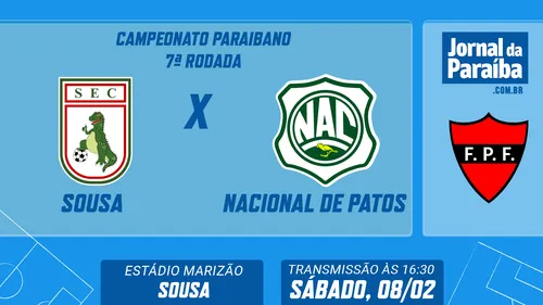 
				
					Sousa x Nacional de Patos pelo Campeonato Paraibano 2025: assine e assista ao vivo
				
				