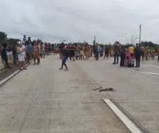 Indígenas bloqueiam totalmente BR-101 durante protesto em Mamanguape