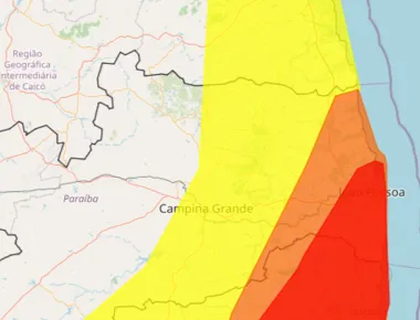 Inmet emite alerta vermelho para chuvas intensas em João Pessoa e 11 municípios da Paraíba