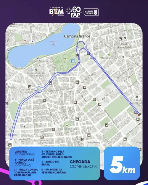 
				
					Corrida do Bem 2025 acontece neste sábado em Campina Grande; percursos serão de 3, 5 e 10 km
				
				