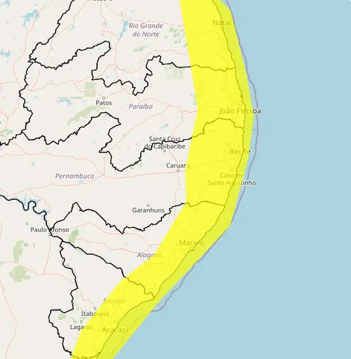 
				
					Inmet emite alerta de chuvas para João Pessoa e mais de 67 cidades
				
				
