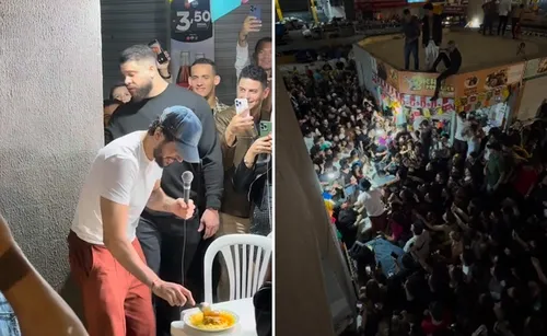 
				
					Nattan na Feira da Prata: cantor toma café da manhã e canta no mercado público, após show no PP
				
				