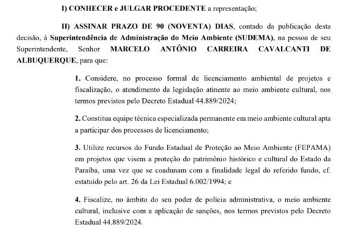 
				
					Sudema terá que considerar 'aspectos culturais' ao conceder licenças, decide TCE
				
				