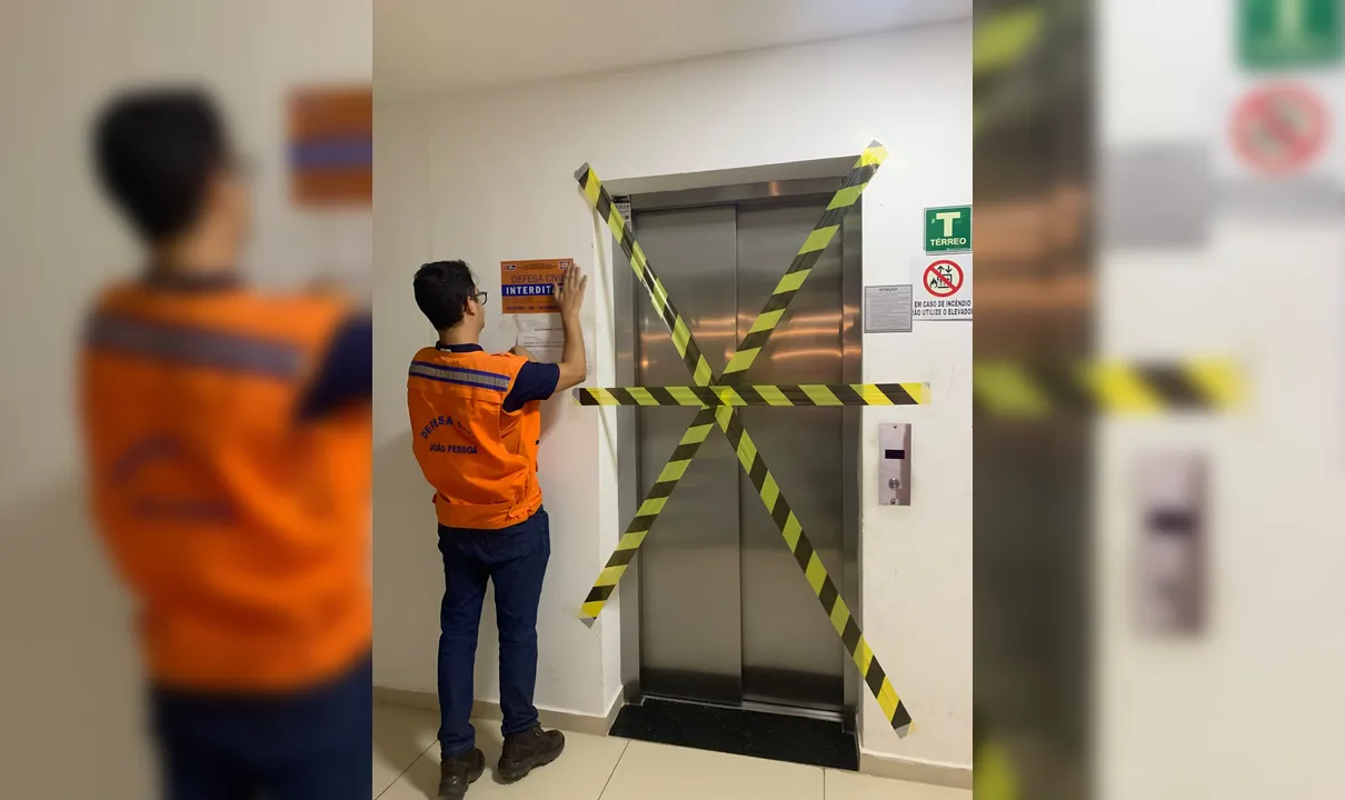 Elevadores de condomínio onde mulher ficou paraplégica são interditados, em João Pessoa