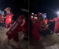 Casal é resgatado após ficar ilhado durante cheia de rio no Sertão da Paraíba