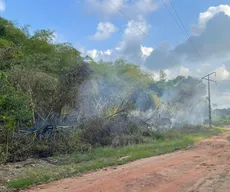 Incêndio atinge entrada do município de Lucena