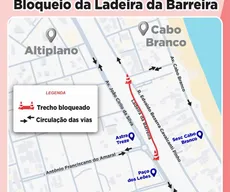Ladeira entre Altiplano e Cabo Branco, em João Pessoa, é interditada para avaliação técnica