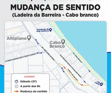 Trânsito na ladeira do Cabo Branco, em João Pessoa, vai sofrer alterações a partir de sábado (27)