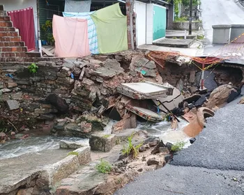 Obra é iniciada para reparar cratera em ponte que liga Cruz das Armas e Cristo, em João Pessoa