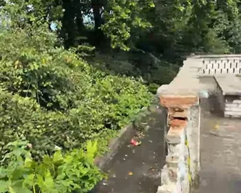 Parte do muro do Santuário da Penha cede, em João Pessoa