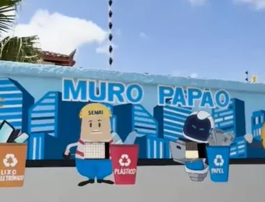 Escola desenvolve muro para incentivar coleta seletiva, em Campina Grande
