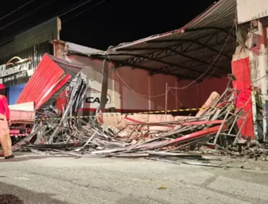 Estrutura de loja de carros desaba, e deixa uma pessoa morta e outra ferida em Campina Grande