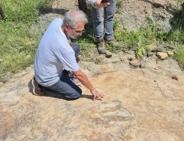 Pesquisa aponta descoberta da maior pegada de dinossauro do Brasil em Sousa, na Paraíba