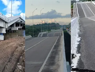 Trecho de ponte sobre o Rio Paraíba cede na BR-101, em Santa Rita