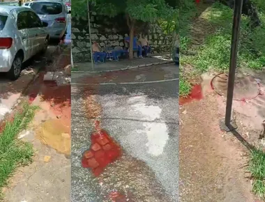 Vídeo registra agua avermelhada em calçada de hospital de Guarabira; VEJA