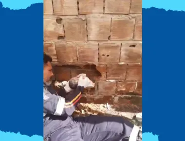 Bebê recém-nascido é encontrado entre vãos de paredes, em Caaporã, na Paraíba; VÍDEO