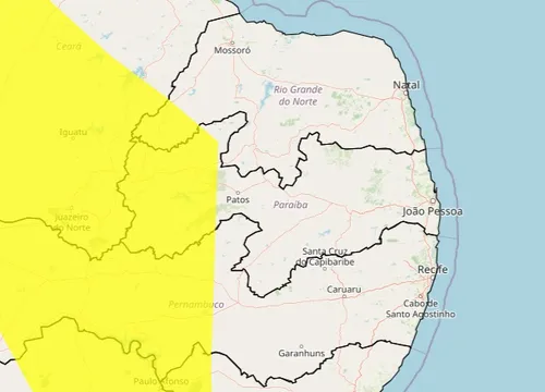 
				
					Alerta de chuvas intensas é emitido para 70 cidades do Sertão da Paraíba
				
				