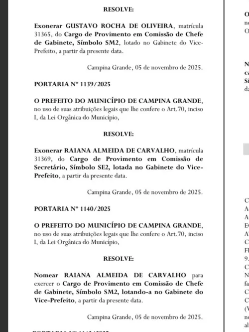 
				
					Após suspeitas com empresa contratada pela PMCG, chefe de gabinete do vice-prefeito é exonerado
				
				