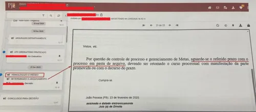 
				
					Apuração no TJPB: documentos mostram que servidores arquivaram processos a mando de juízes
				
				