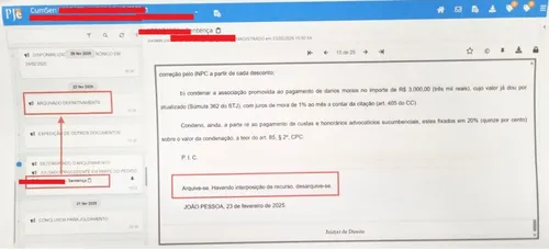 
				
					Apuração no TJPB: documentos mostram que servidores arquivaram processos a mando de juízes
				
				