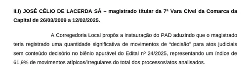 
				
					CNJ constata indícios de manipulação de produtividade de juízes da Paraíba e quer esclarecimentos
				
				